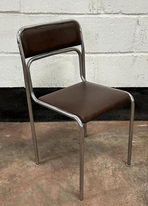 Vintage stoel skai bruin 1970s, Verzamelen, Retro, Huis en Inrichting, Ophalen of Verzenden