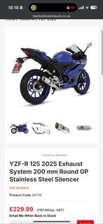 Yamaha r125 uitlaat black widow, Motoren, Ophalen of Verzenden, Nieuw