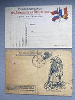 2 postkaarten voor Franse soldaten uit 1918., Ophalen of Verzenden, Voor 1920