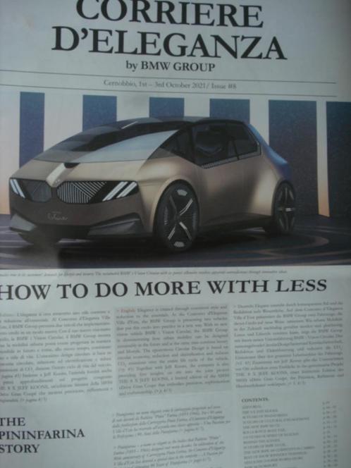 Corriere d'Eleganza by BMW Group #8 2021, Boeken, Auto's | Folders en Tijdschriften, Zo goed als nieuw, BMW, Verzenden