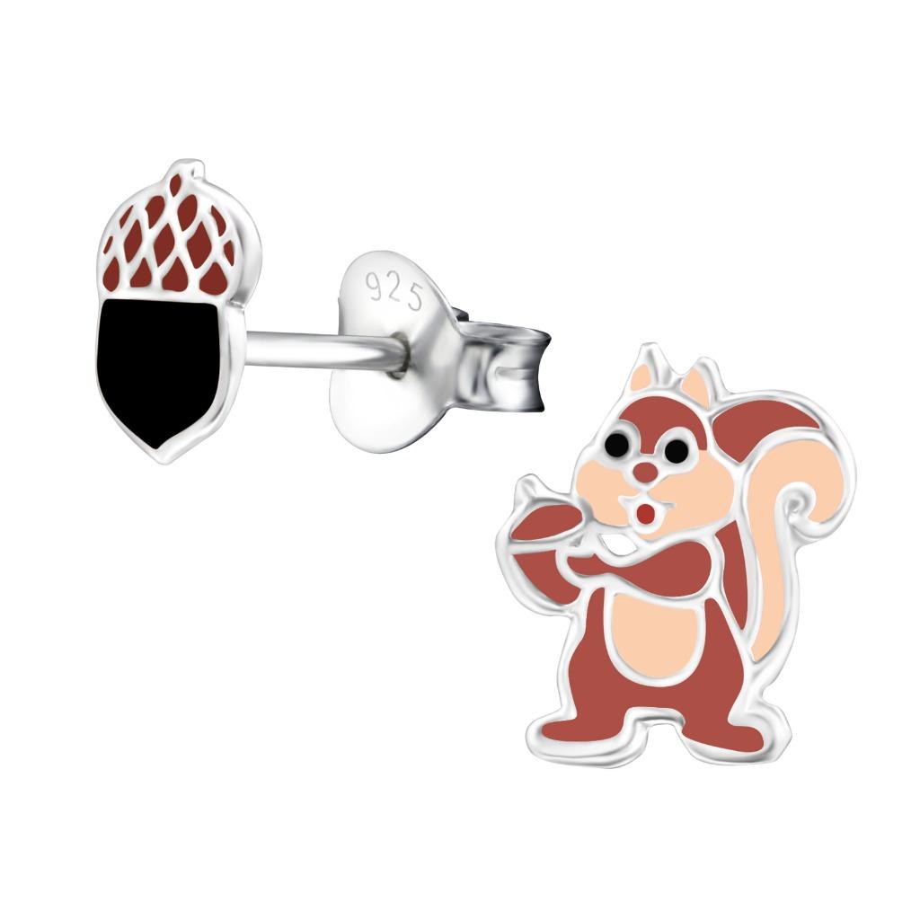 Boucles d'oreilles en argent pour enfant en forme d'écureuil, Enlèvement ou Envoi, Neuf, Boucles d'oreilles