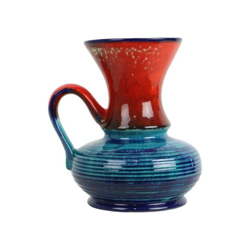 Zeldzame Bay Vaas Blauw Rood West Germany Vintage 79-25, Antiek en Kunst, Antiek | Vazen, Ophalen of Verzenden