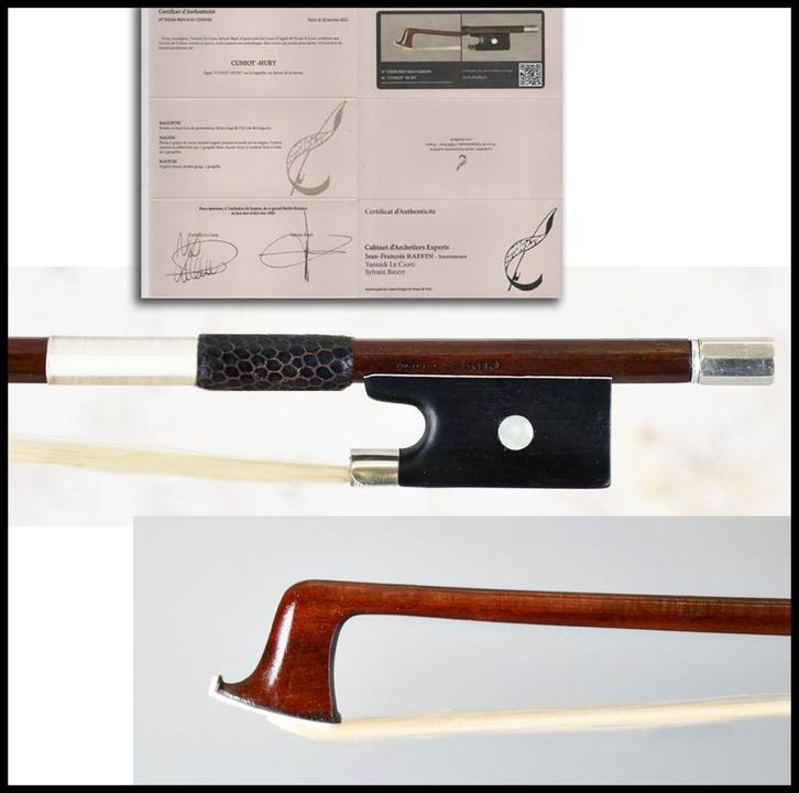 Profesisonele Franse strijkstok van Cuniot-Hury - zilver, Muziek en Instrumenten, Strijkinstrumenten | Violen en Altviolen, Gebruikt