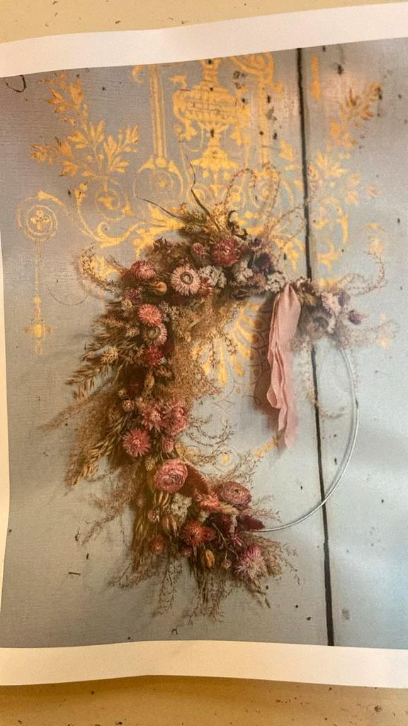 Kit voor droogbloemenkrans - DIY wreath kit, Hobby en Vrije tijd, Overige Hobby en Vrije tijd, Zo goed als nieuw, Ophalen of Verzenden