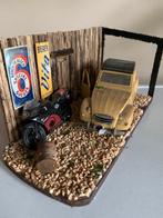 Citroën 2cv polistil 1:26 italy + moto, Hobby & Loisirs créatifs, Voitures miniatures | 1:18, Enlèvement, Utilisé, Autres marques
