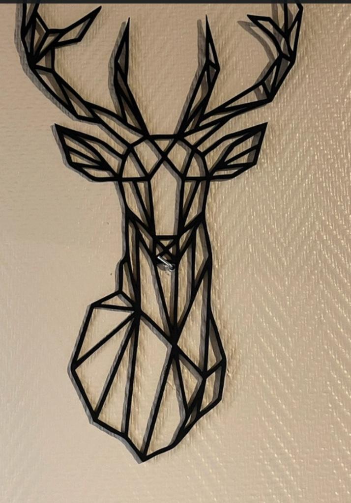 Laser gesneden Geometrisch Hert, Huis en Inrichting, Woonaccessoires | Wanddecoraties, Nieuw, Ophalen of Verzenden