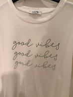 T-shirt wit met munt groene letters , maat TU, Ophalen, Zo goed als nieuw, Wit