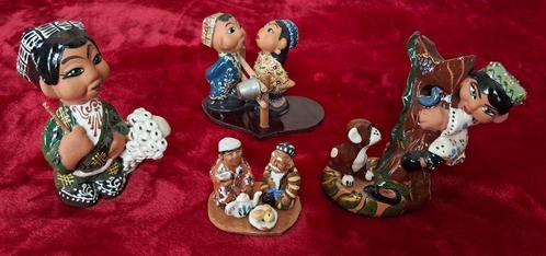 4 handgemaakte keramiek uit Oezbekistan prachtige setje, Antiek en Kunst, Curiosa en Brocante, Ophalen of Verzenden
