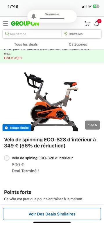 Vélo spinning indoor  beschikbaar voor biedingen