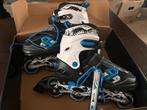 Inline skates blauw 34-37 met veiligheidsaccessoires, Ophalen, Kinderen, Inline skates 4 wielen, Verstelbaar