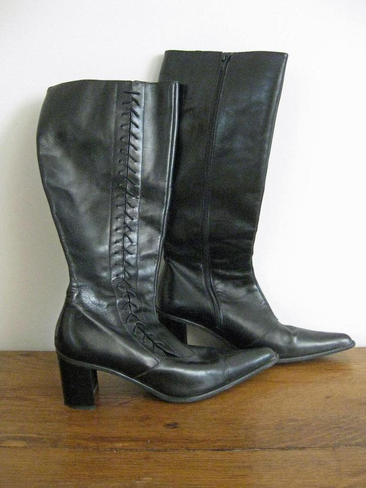 Zwarte dameslaarzen – maat 41, Kleding | Dames, Schoenen, Zo goed als nieuw, Hoge laarzen, Zwart, Ophalen of Verzenden