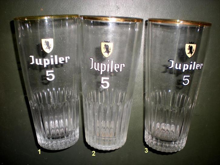 JUPILER 5 - Drie verschillende brillen, Verzamelen, Biermerken, Zo goed als nieuw, Glas of Glazen, Jupiler, Ophalen of Verzenden