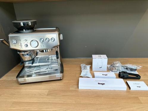 Sage Barista Express Impress Stainless Steel, Garantie, Elektronische apparatuur, Koffiezetapparaten, Zo goed als nieuw, Koffiebonen