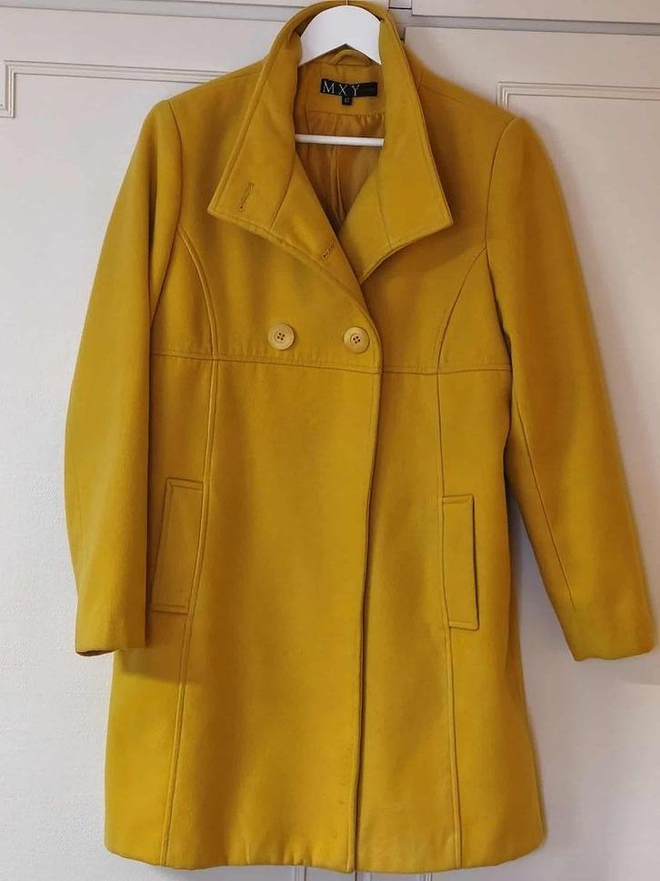 Damesmantel  okergeel, Kleding | Dames, Jassen | Winter, Zo goed als nieuw, Maat 42/44 (L), Ophalen of Verzenden
