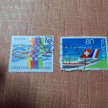 2 Zwitserse postzegels beschikbaar voor biedingen