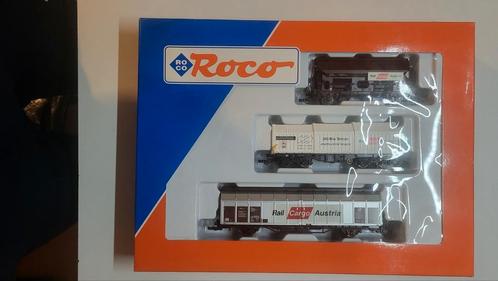 Set van 3 goederenwagens Rail Cargo Austria Roco 44105, Hobby en Vrije tijd, Modeltreinen | H0, Nieuw, Treinset, Gelijkstroom