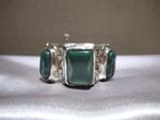Authentieke Yves Saint Laurent armband met groene cabochons, Handtassen en Accessoires, Armbanden, Verzenden, Zo goed als nieuw