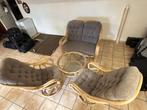 rotan/bamboe verandaset, Ophalen, 4 zitplaatsen, Gebruikt, Rotan