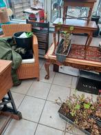 Zeer oude schoolbank met fonte onderstel, Tuin en Terras, Ophalen of Verzenden, Zo goed als nieuw
