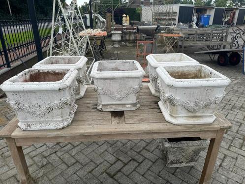 OUDE BLOEMPOT van marmercement TOPKWALITEIT BLOEMBAK, Antiek en Kunst, Curiosa en Brocante, Ophalen