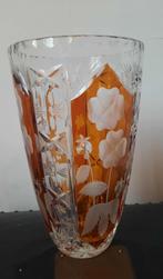 Mooie kristallen vaas bloemen met uitsnijwerk, Antiek en Kunst, Ophalen