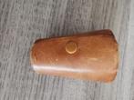 Vintage shotje bekers in leder houder, Ophalen of Verzenden