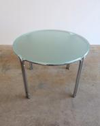 Table ronde vintage à cadre tubulaire en verre mat ø 105cm, Maison & Meubles, Tables | Tables de salon, 100 à 150 cm, Vintage design