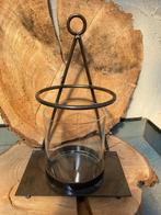 MUUR-LANTAARN METAAL GLASCILINDER NIEUW, 25 tot 50 cm, Nieuw, Ophalen of Verzenden, Metaal