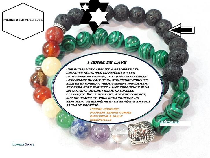 BH) 1 boeddhistische armband steen halfedelsteen basalt, Handtassen en Accessoires, Armbanden, Nieuw, Overige materialen, Zwart