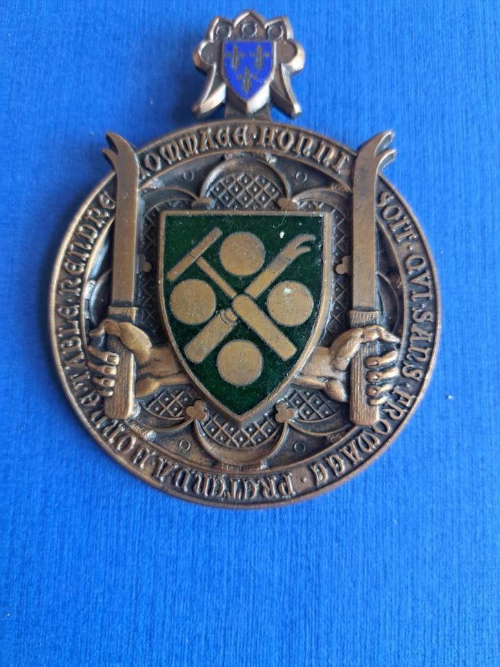 (1901?) Frankrijk medaille Honni soit qui sans Fromage, Postzegels en Munten, Penningen en Medailles, Brons, Verzenden