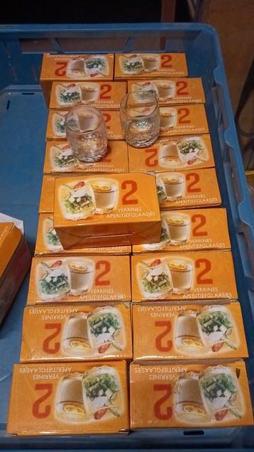 Aperitief glazen   20 doosjes van 2  beschikbaar voor biedingen