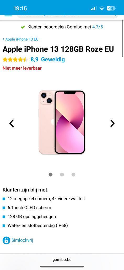 iphone 13 roze, Telecommunicatie, Mobiele telefoons | Apple iPhone, Gebruikt, 128 GB, Zonder abonnement, Roze, Ophalen