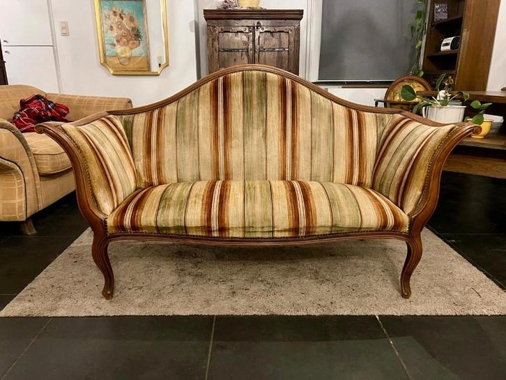 Bank Louis XV stijl – 160 cm – Art Nouveau, Maison & Meubles, Canapés | Salons, Comme neuf, Banc droit, Deux personnes, 150 à 200 cm