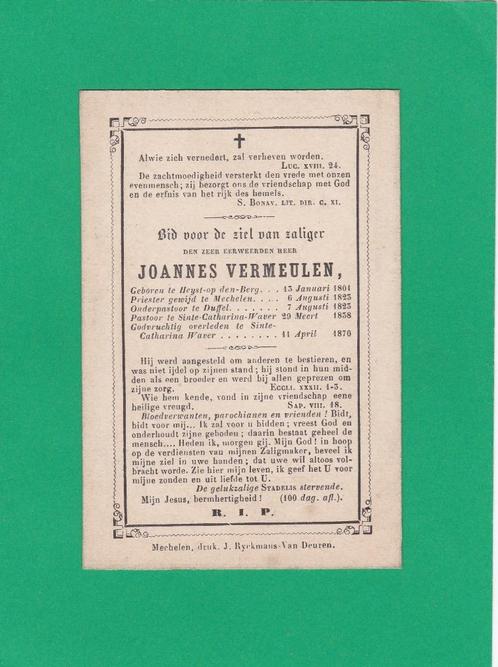 DP Priester Joannes Vermeulen, Collections, Images pieuses & Faire-part, Image pieuse, Enlèvement ou Envoi