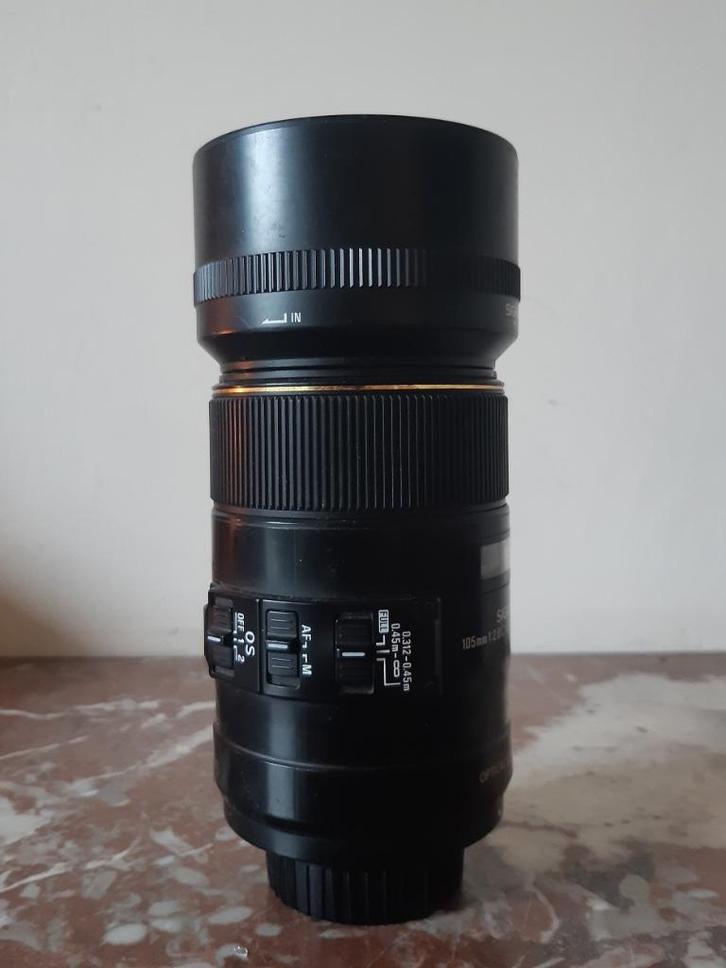 Sigma 105mm f/2.8 ex dg macro hsm (Nikon mount), Audio, Tv en Foto, Foto | Lenzen en Objectieven, Gebruikt, Macrolens, Ophalen of Verzenden