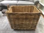 Grand panier à bois en osier, Ophalen, Rechthoekig, Riet, Mand