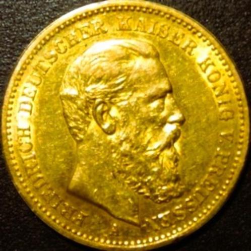 Goud - Duitsland - 20 Mark - Friedrich - 1888, Postzegels en Munten, Munten | Europa | Niet-Euromunten, Losse munt, Duitsland