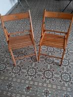 5 houten opklapbare stoelen, Ophalen, Gebruikt, Bruin, Vijf, Zes of meer stoelen