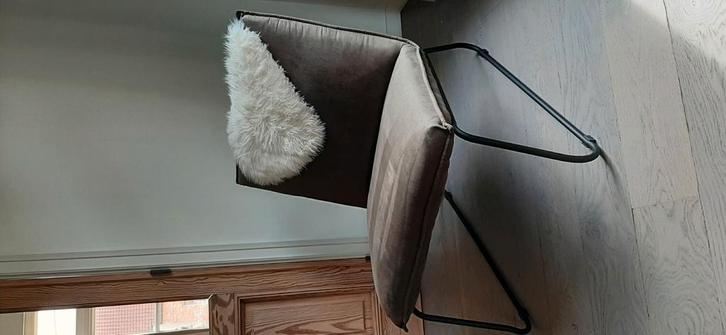 Bruin-grijze fauteil- stoel, Huis en Inrichting, Fauteuils, Zo goed als nieuw, Stof, Ophalen