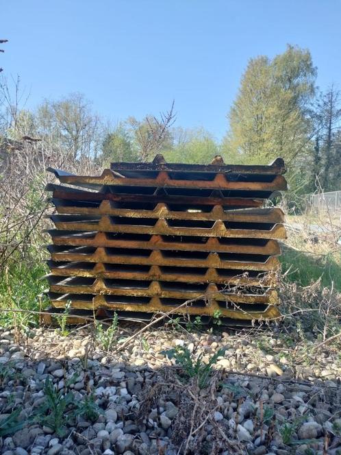 Dakplaten, Doe-het-zelf en Bouw, Dakpannen en Dakbedekking, Gebruikt, Dakplaat of Dakpanplaat, Metaal, Grijs, Ophalen