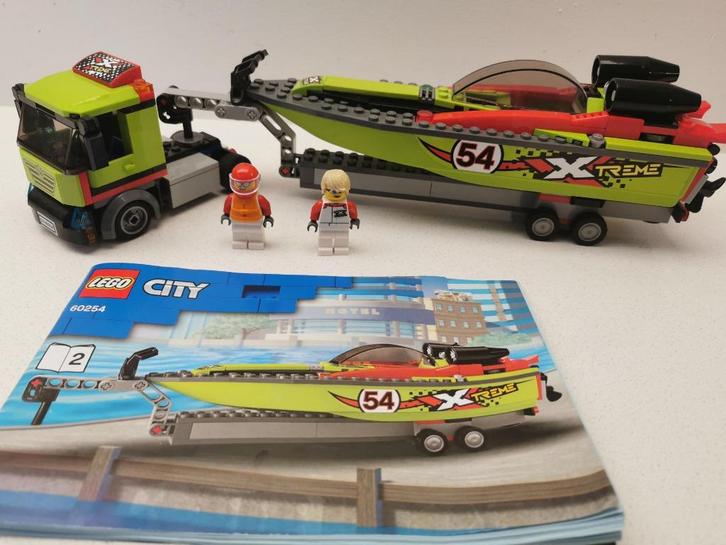 Lego 60254: Raceboottransport, Kinderen en Baby's, Speelgoed | Duplo en Lego, Gebruikt, Lego, Complete set, Ophalen of Verzenden