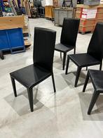 lederen stoelen, Huis en Inrichting, Stoelen, Ophalen, Gebruikt, Zwart, Leer