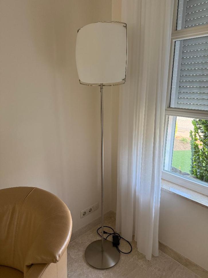 RVS vloerlamp, h. 173 cm, Huis en Inrichting, Lampen | Vloerlampen, Nieuw, 150 tot 200 cm, Glas, Kunststof, Metaal, Ophalen