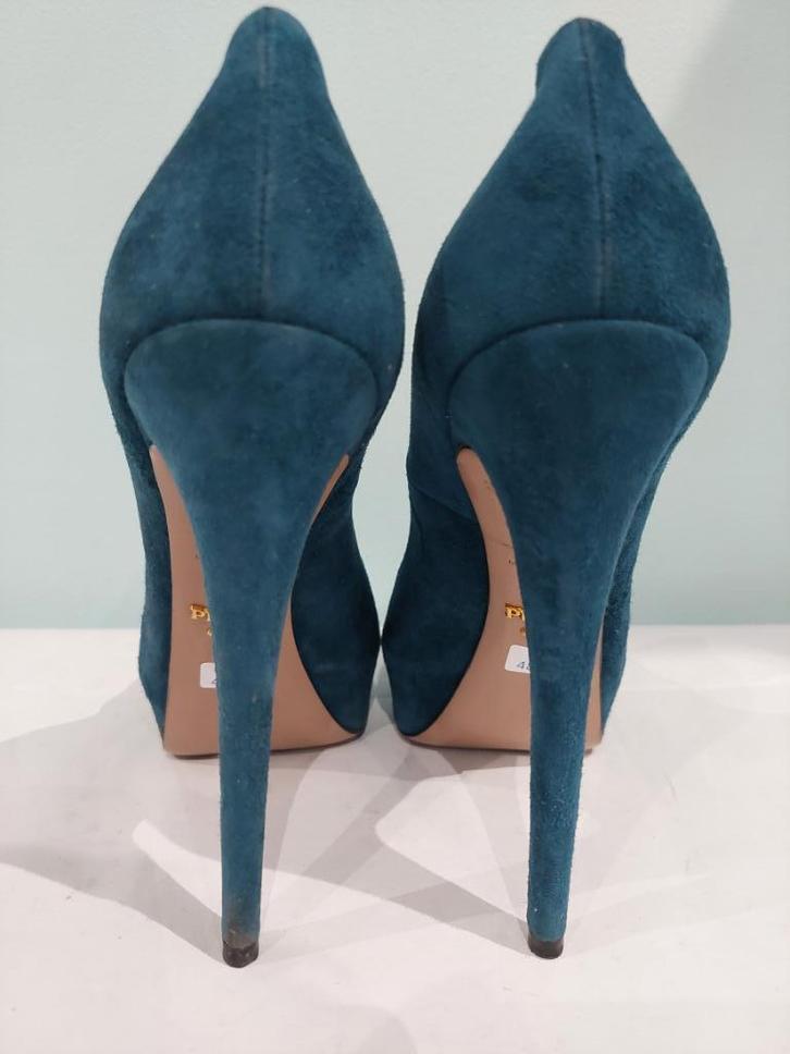 481C* PRADA prachtige volledig leren pumps (38), Kleding | Dames, Schoenen, Gedragen, Pumps, Blauw, Verzenden