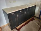 kleine moderne keuken, massief houten werkblad, Ophalen, Zwart, Enkelwandige keuken, Zo goed als nieuw