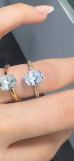 Trouw ring met stenen en diamand, Ophalen of Verzenden, Met edelsteen, Dame, Goud
