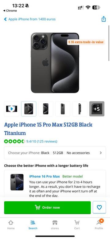 Iphone 15 Pro Max 512Gb Black Titanium beschikbaar voor biedingen