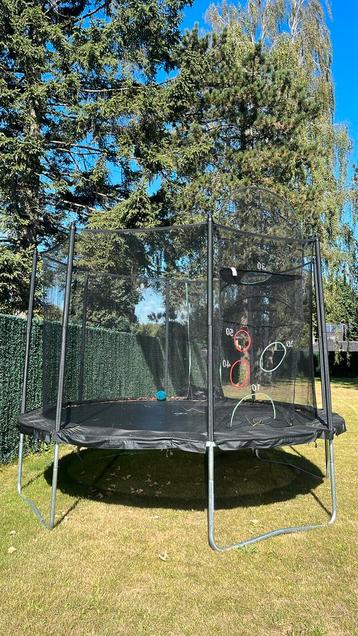 Grande trampoline avec filet de sécurité + cible, Enlèvement, Neuf