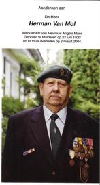 Herman van Mol 1920-2004 Oud-strijder WOII en Korea, Verzamelen, Bidprentjes en Rouwkaarten, Verzenden