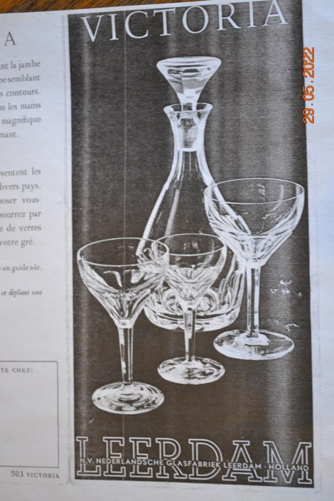 60 Leerdam kristallen glazen model Victoria, Antiek en Kunst, Curiosa en Brocante, Ophalen